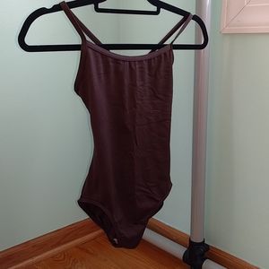 SOLD brown V back leotard
